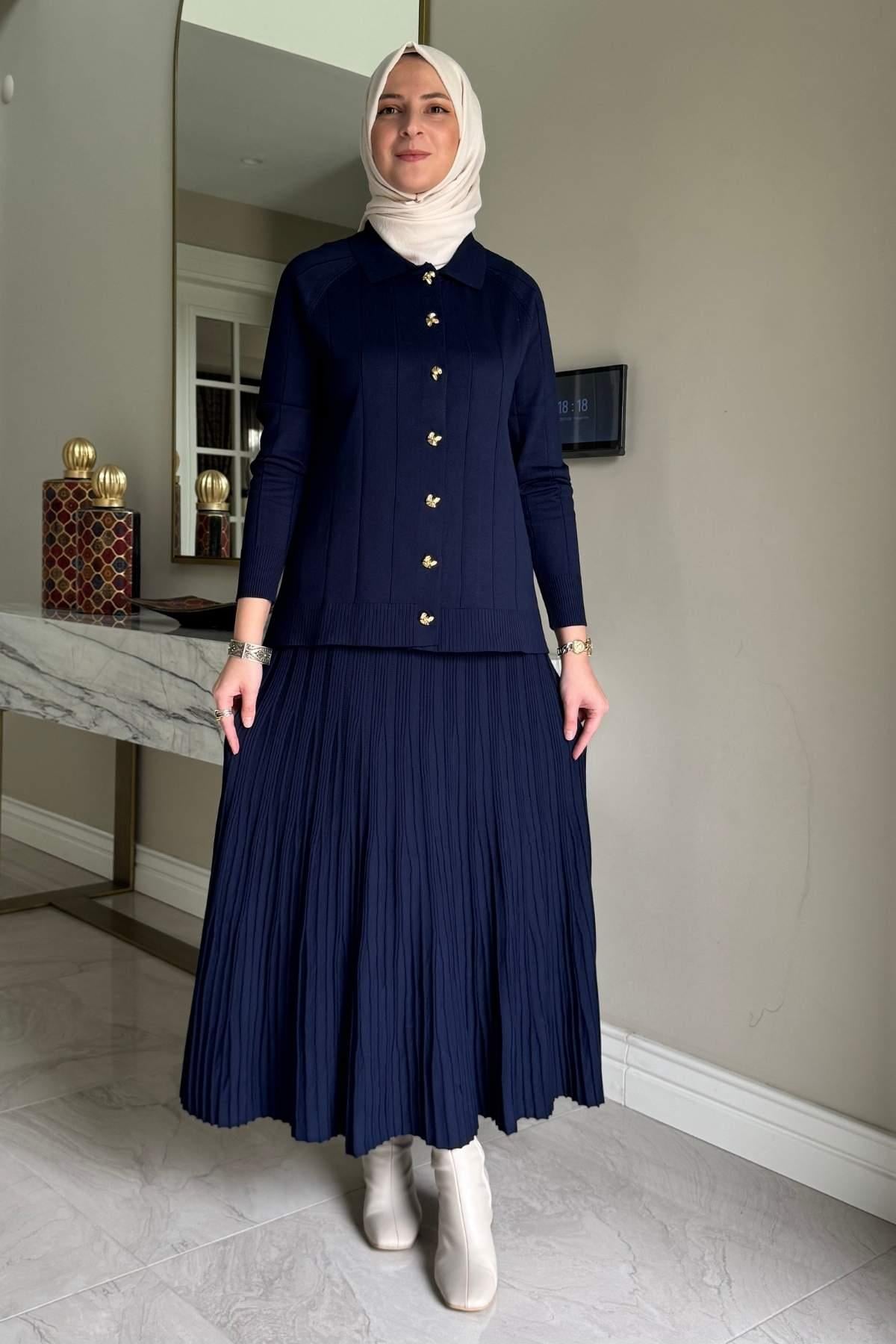 Melis Çelik Örme Triko Takım Sütlü Kahve | Rabia Şamlı | Tesettür Giyim, Elbise ve Kadın Giyim Modası