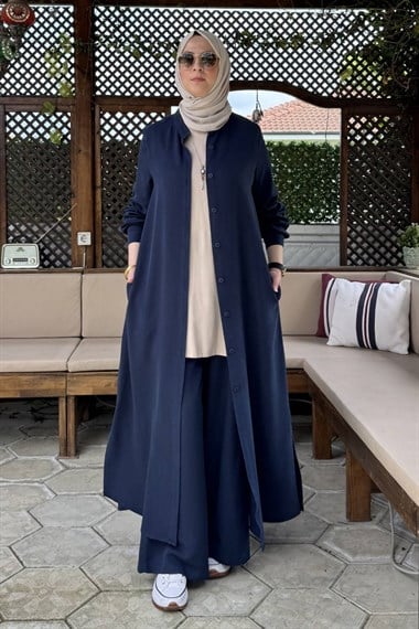 İpek Modal Takım Lacivert | Rabia Şamlı | Tesettür Giyim, Elbise ve Kadın Giyim Modası
