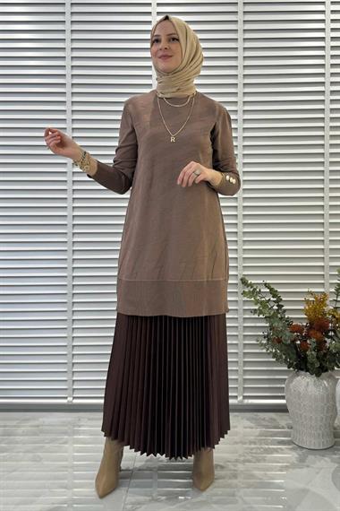 İzel Antrasit Triko Tunik | Rabia Şamlı | Tesettür Giyim, Elbise ve Kadın Giyim Modası