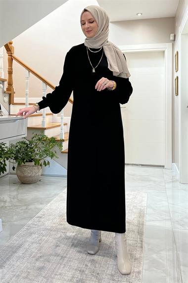 Zümra Antrasit Triko Elbise - Rabia Şamlı | Tesettür Giyim, Elbise ve Kadın Giyim Modası