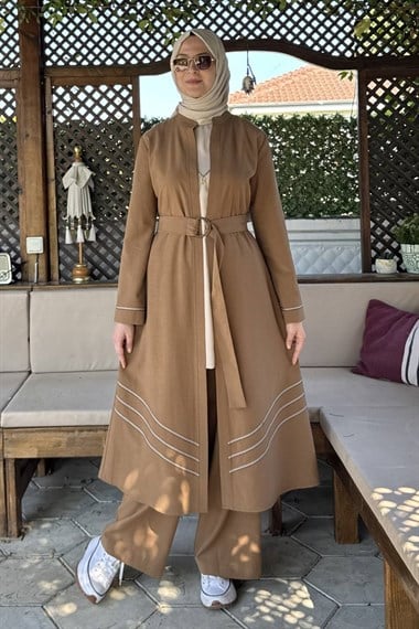 Mihra Etekli Takım Haki | Rabia Şamlı | Tesettür Giyim, Elbise ve Kadın Giyim Modası