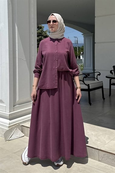 Ezgi Pantolonlu Takım Bordo | Rabia Şamlı | Tesettür Giyim, Elbise ve Kadın Giyim Modası