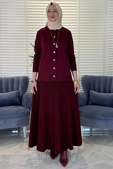 Sezen Triko Takım Kahve | Rabia Şamlı | Tesettür Giyim, Elbise ve Kadın Giyim Modası