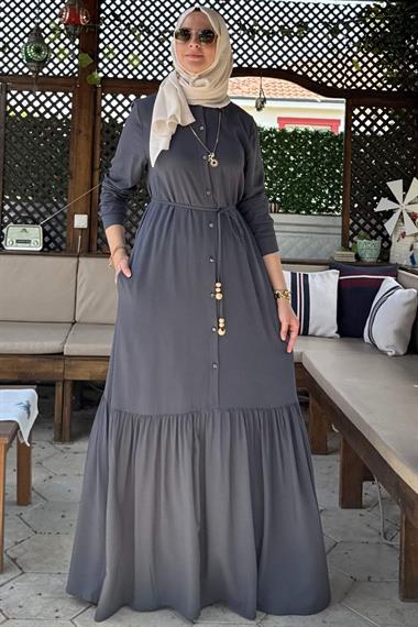Süreyya Gömlek Elbise Kiremit | Rabia Şamlı | Tesettür Giyim, Elbise ve Kadın Giyim Modası
