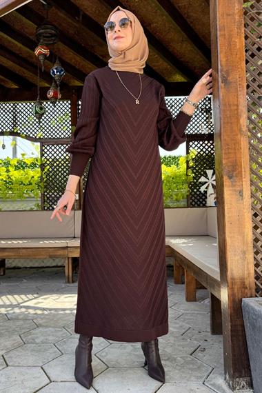 Yağmur Triko Elbise Gri | Rabia Şamlı | Tesettür Giyim, Elbise ve Kadın Giyim Modası