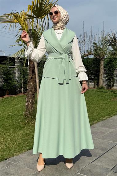 Azize Etek Yelek Takım Kahverengi - Rabia Şamlı | Tesettür Giyim, Elbise ve Kadın Giyim Modası