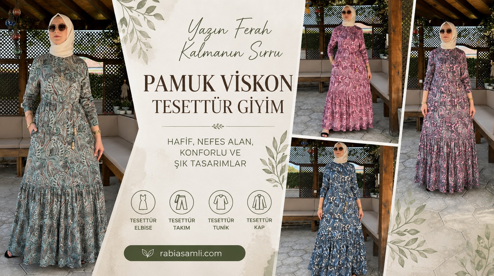 Tesettür,Pamuk viskon,Yaz,Giyim