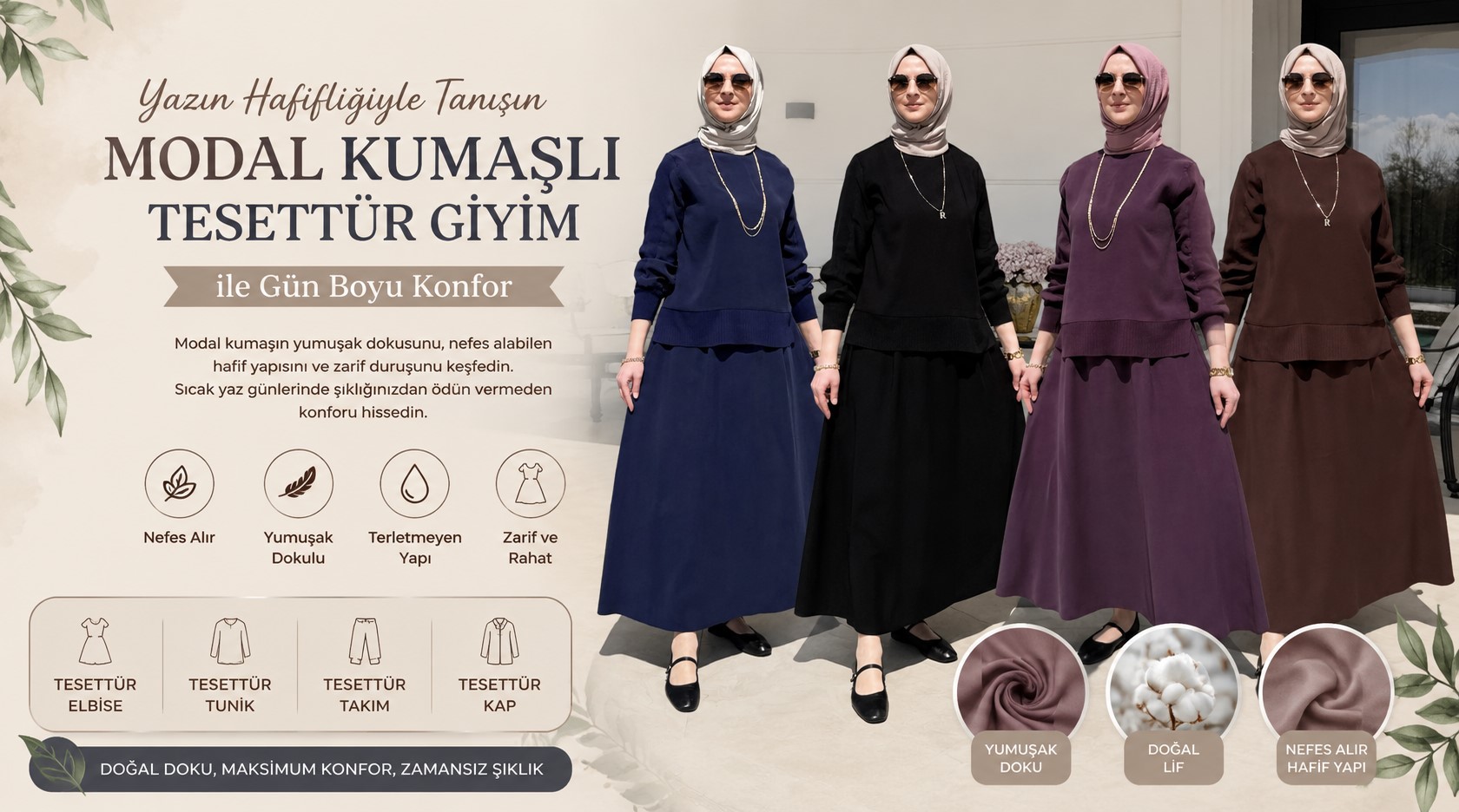 Tesettür giyim,Yaz,Modal