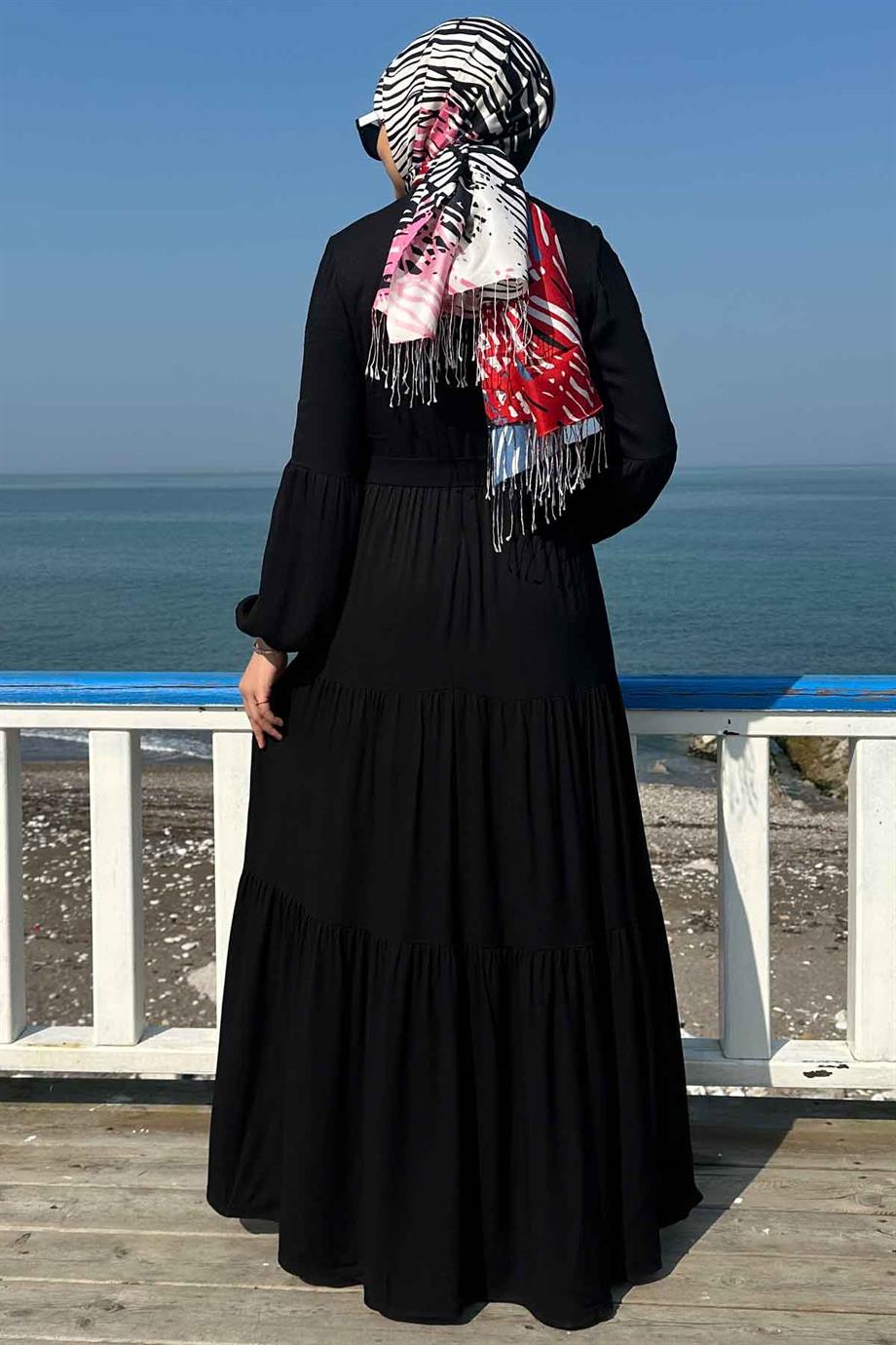 Asil Siyah Elbise - Rabia Şamlı | Tesettür Giyim, Elbise ve Kadın Giyim  Modası