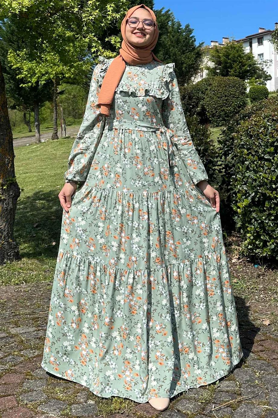 Bahar Çiçekli Elbise - Rabia Şamlı | Tesettür Giyim, Elbise ve Kadın Giyim  Modası