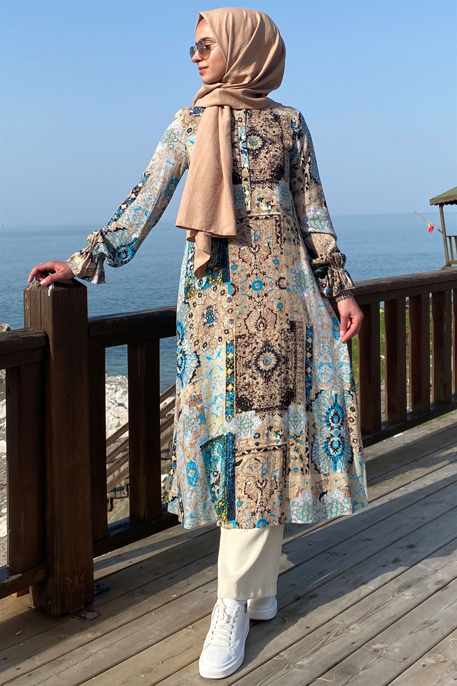 Benan Turkuaz Tunik | Rabia Şamlı | Tesettür Elbise ve Kadın Giyim Modası
