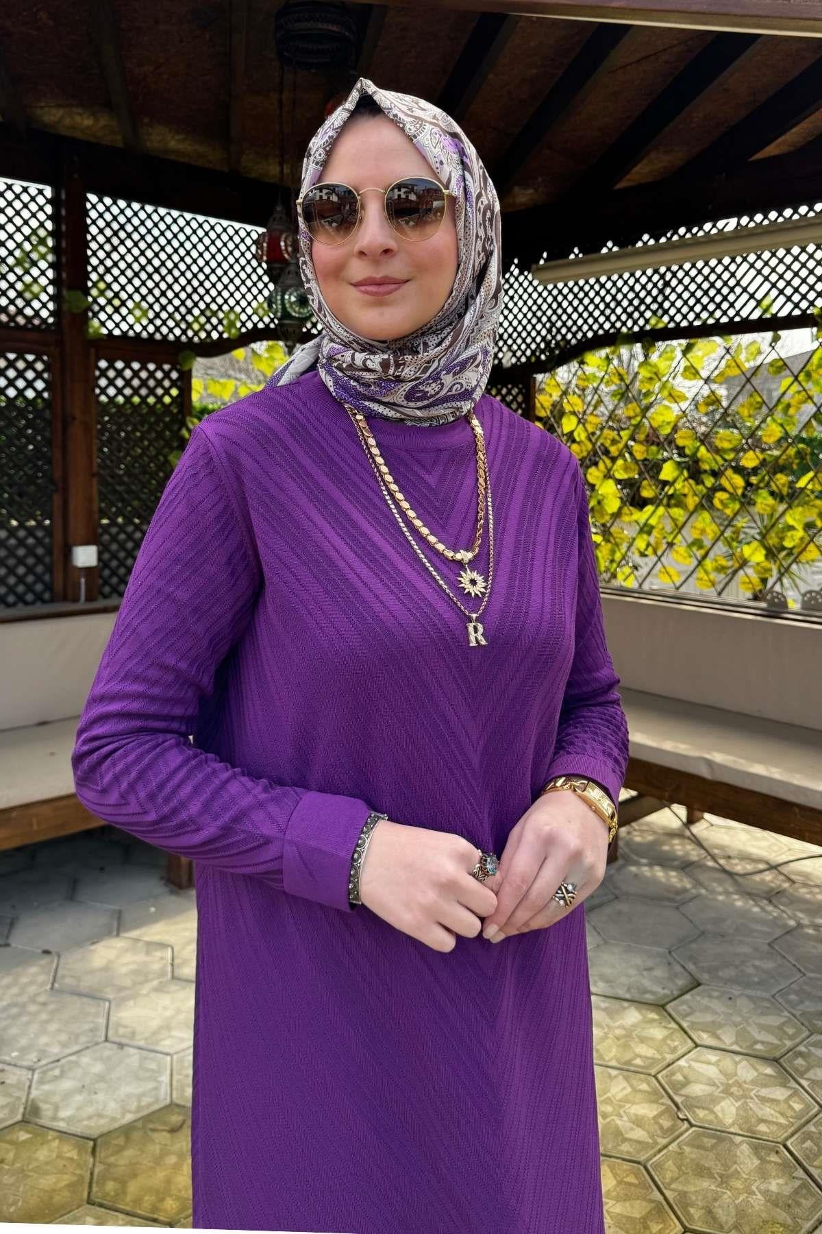 Arzu Triko Tunik Antrasit | Rabia Şamlı | Tesettür Giyim, Elbise ve Kadın Giyim Modası