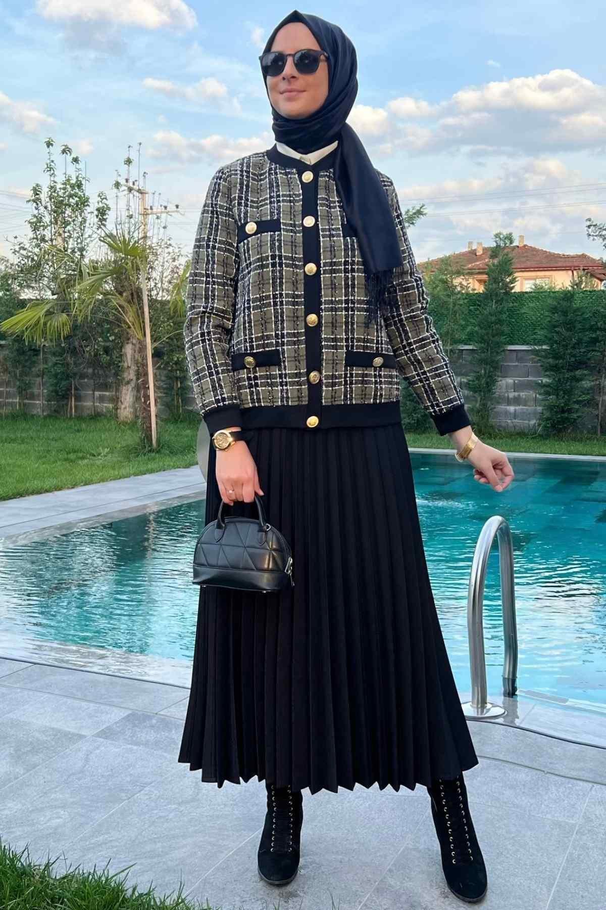 Dilan Tüvit Ceket Kırmızı | Rabia Şamlı | Tesettür Giyim, Elbise ve Kadın Giyim Modası