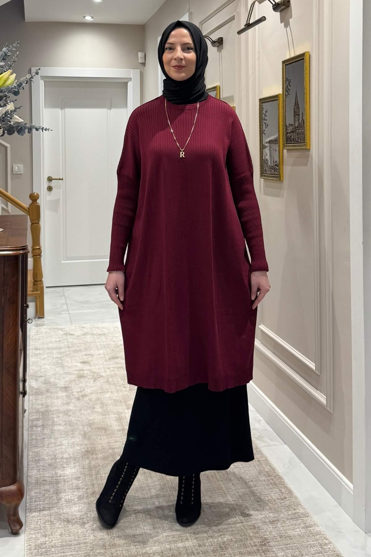 Dora Triko Tunik Bordo