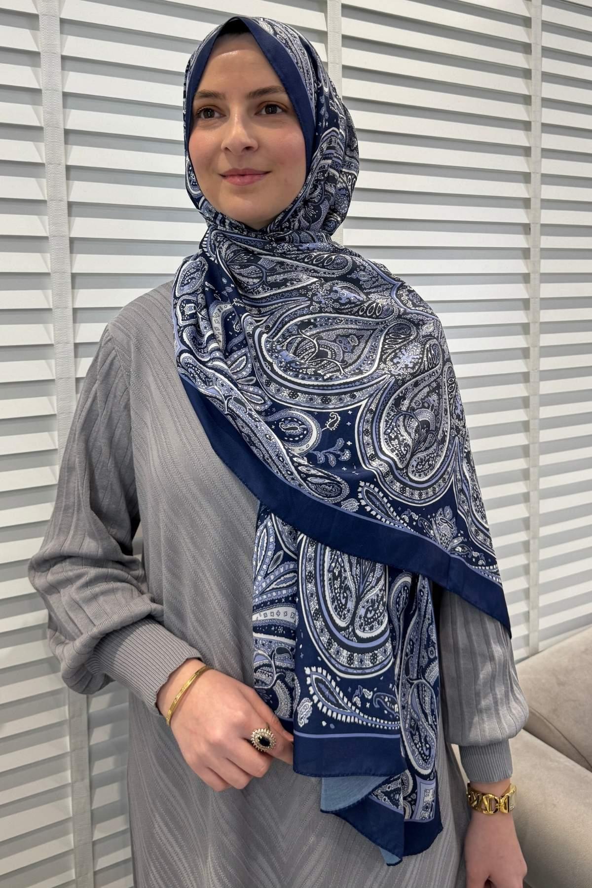 Etro Desenli Pamuk Şal B11 | Rabia Şamlı | Tesettür Giyim, Elbise ve Kadın Giyim Modası
