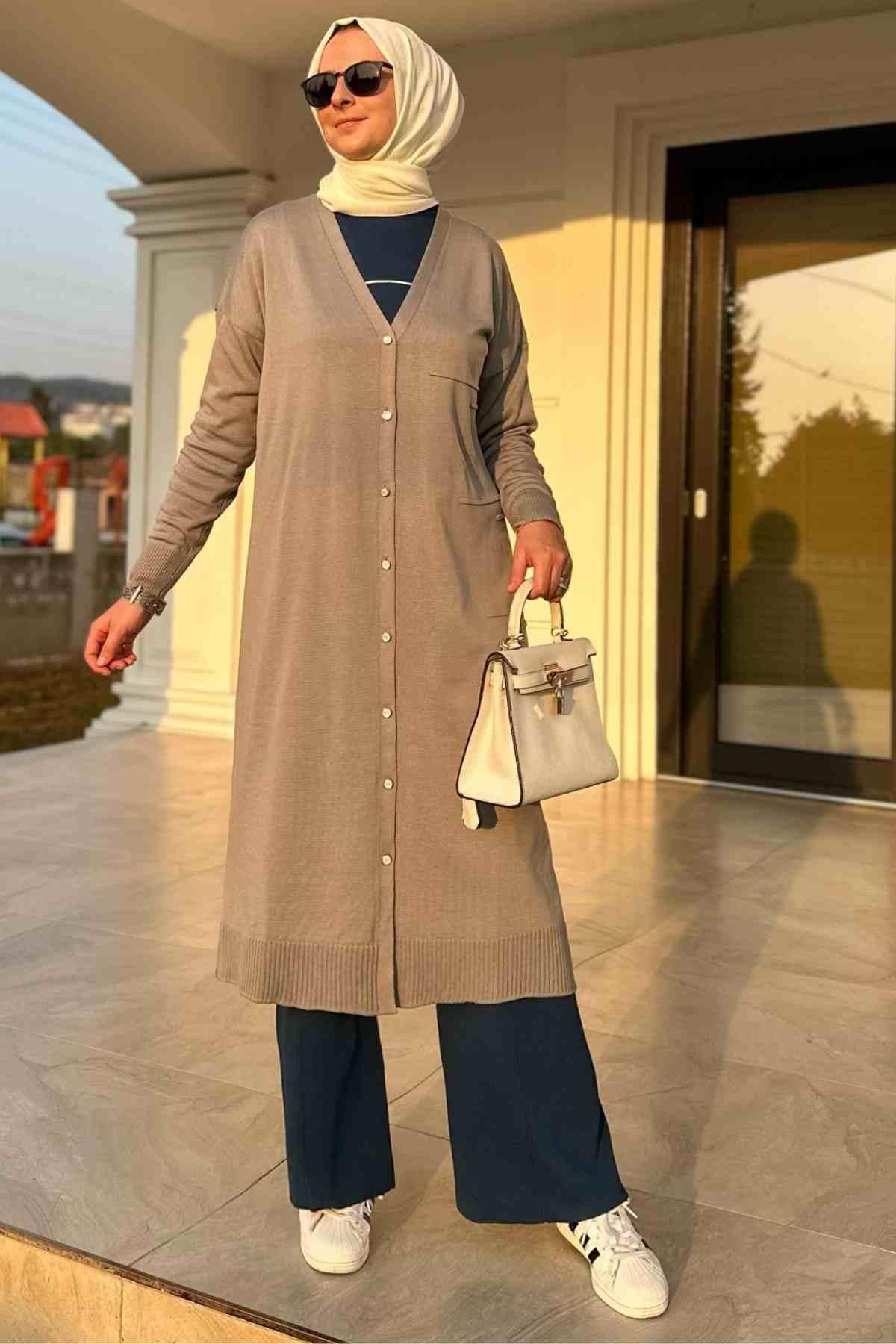 İkra Gri Triko Hırka