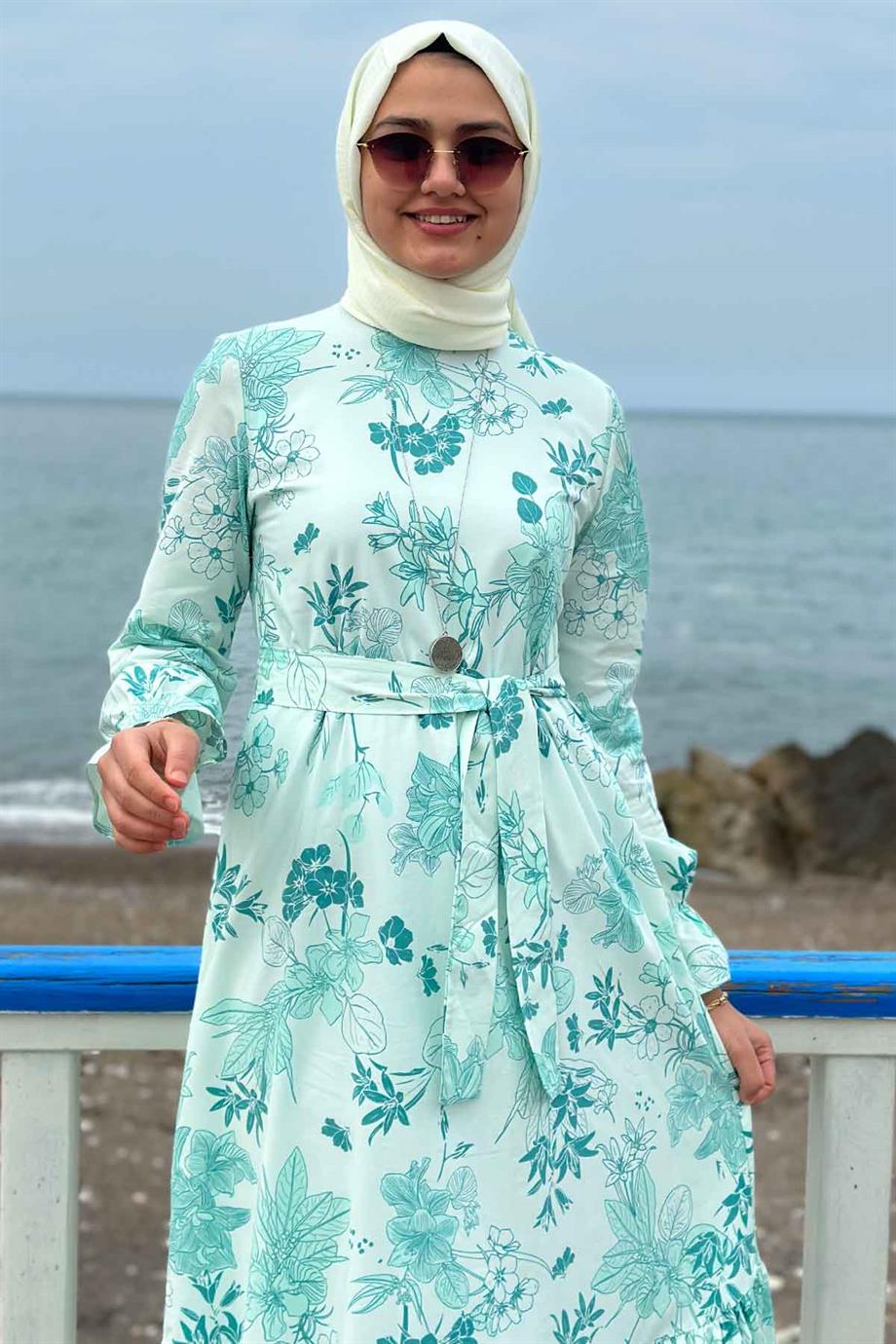 Irmak Organik Pamuklu Elbise Mint - Rabia Şamlı | Tesettür Giyim, Elbise ve  Kadın Giyim Modası