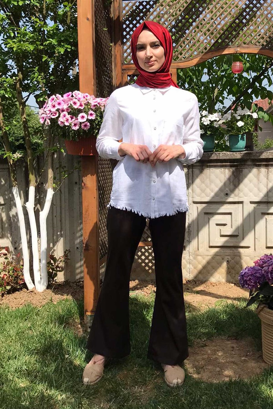 İspanyol Paça Pantolon Kahverengi - Rabia Şamlı | Tesettür Elbise ve Kadın  Giyim Modası