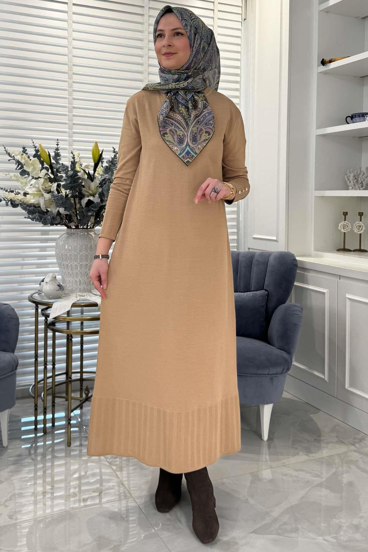 İsra Lacivert Triko Elbise | Rabia Şamlı | Tesettür Giyim, Elbise ve Kadın Giyim Modası