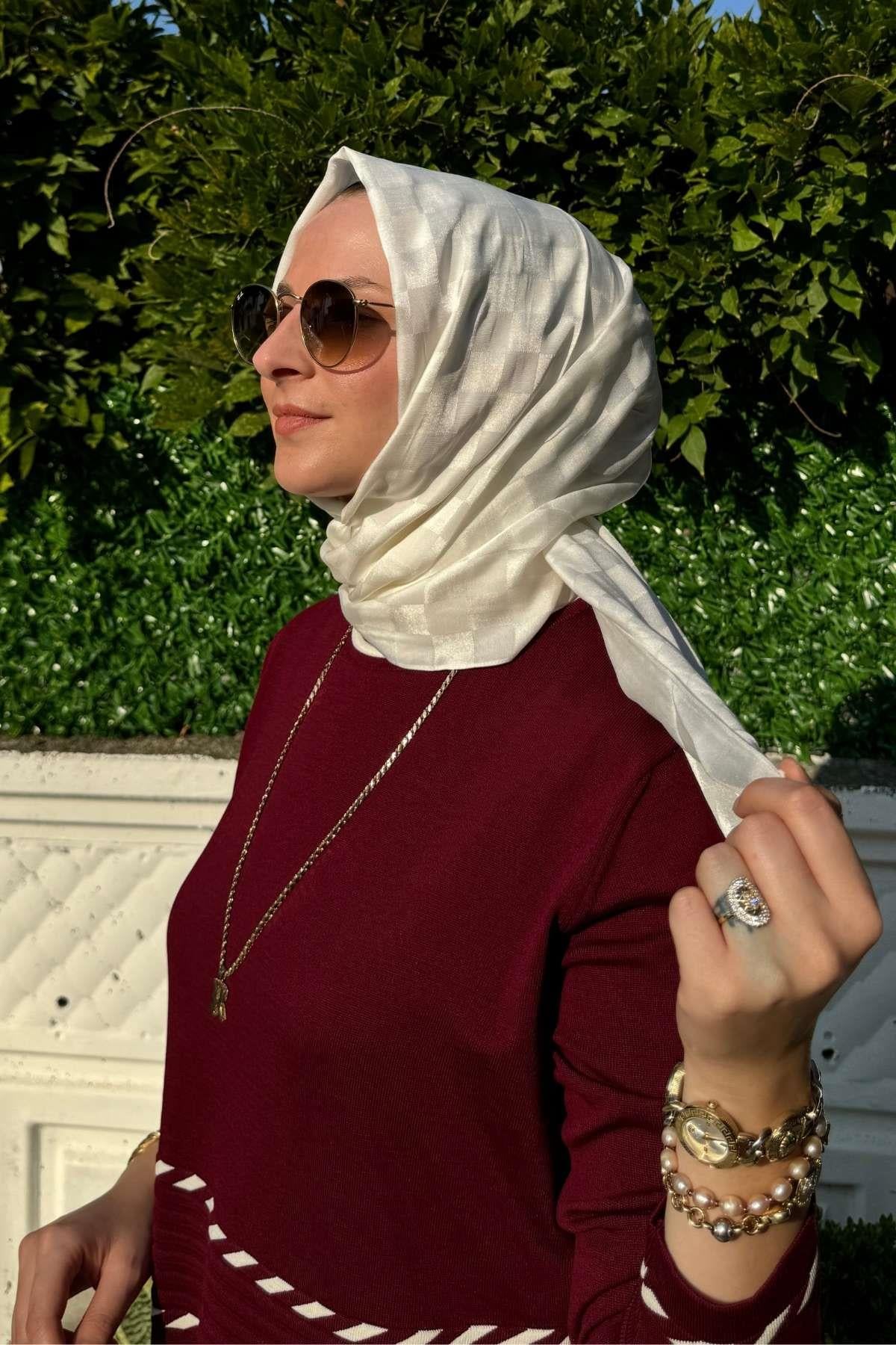 Gül Kurusu Bambu Şal - Rabia Şamlı