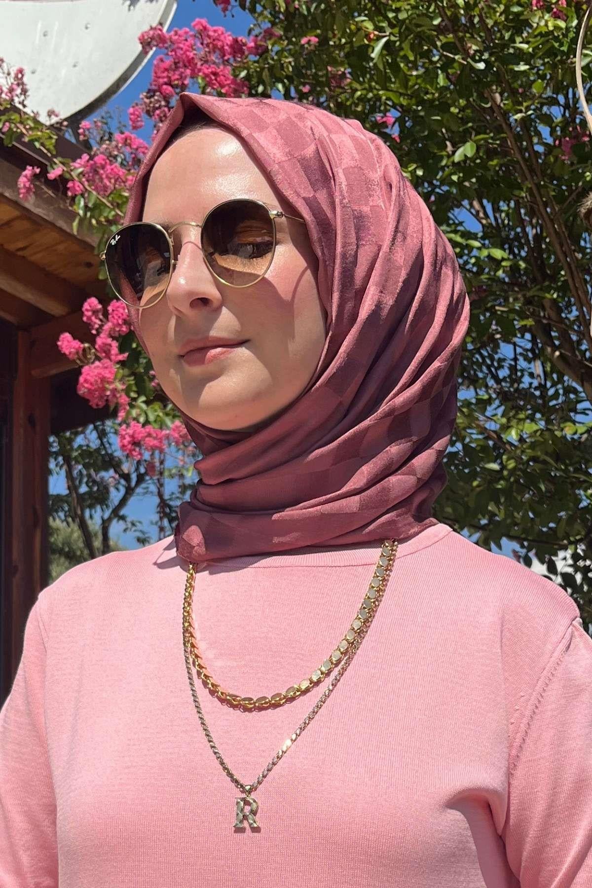 Gül Kurusu Bambu Şal - Rabia Şamlı