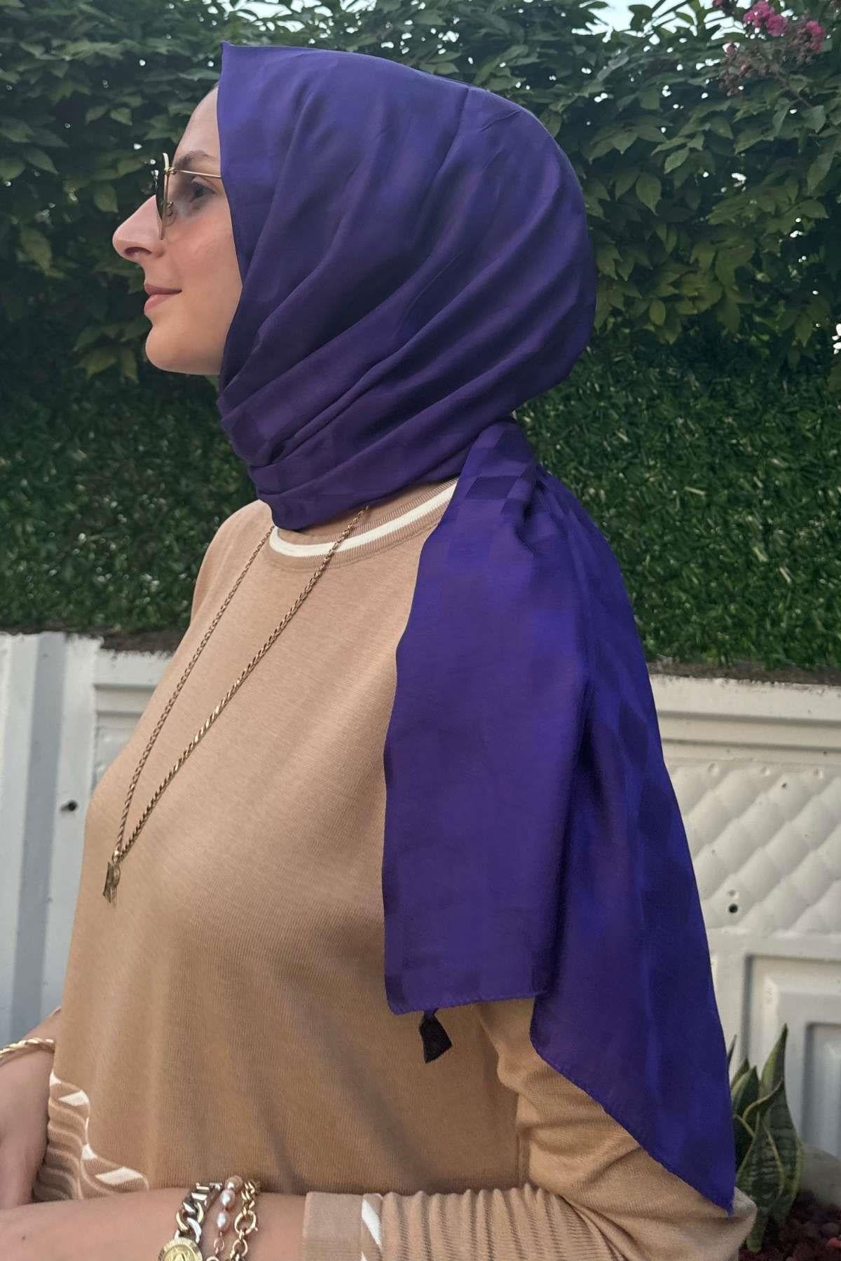 Jakarlı Pamuk Şal Mor - Marka