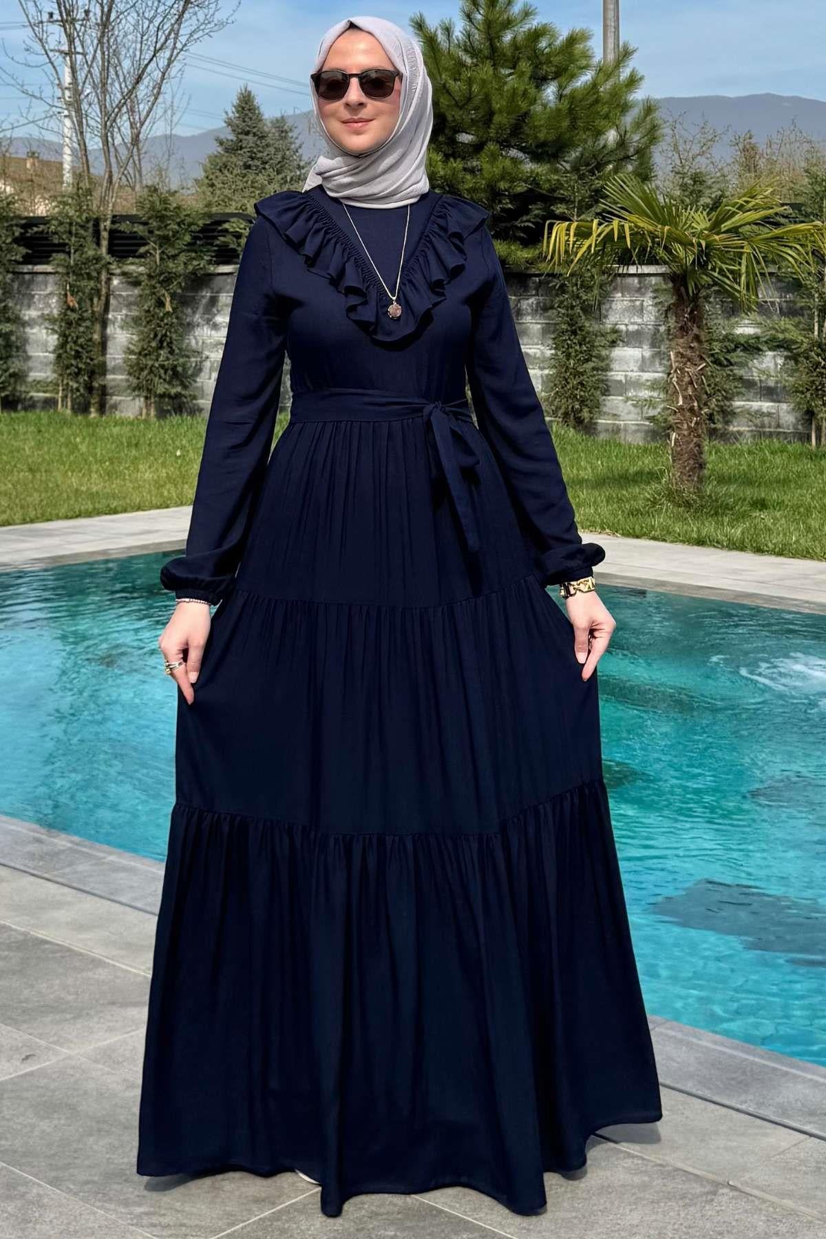 Botanik Elbise Bordo | Rabia Şamlı | Tesettür Giyim, Elbise ve Kadın Giyim Modası