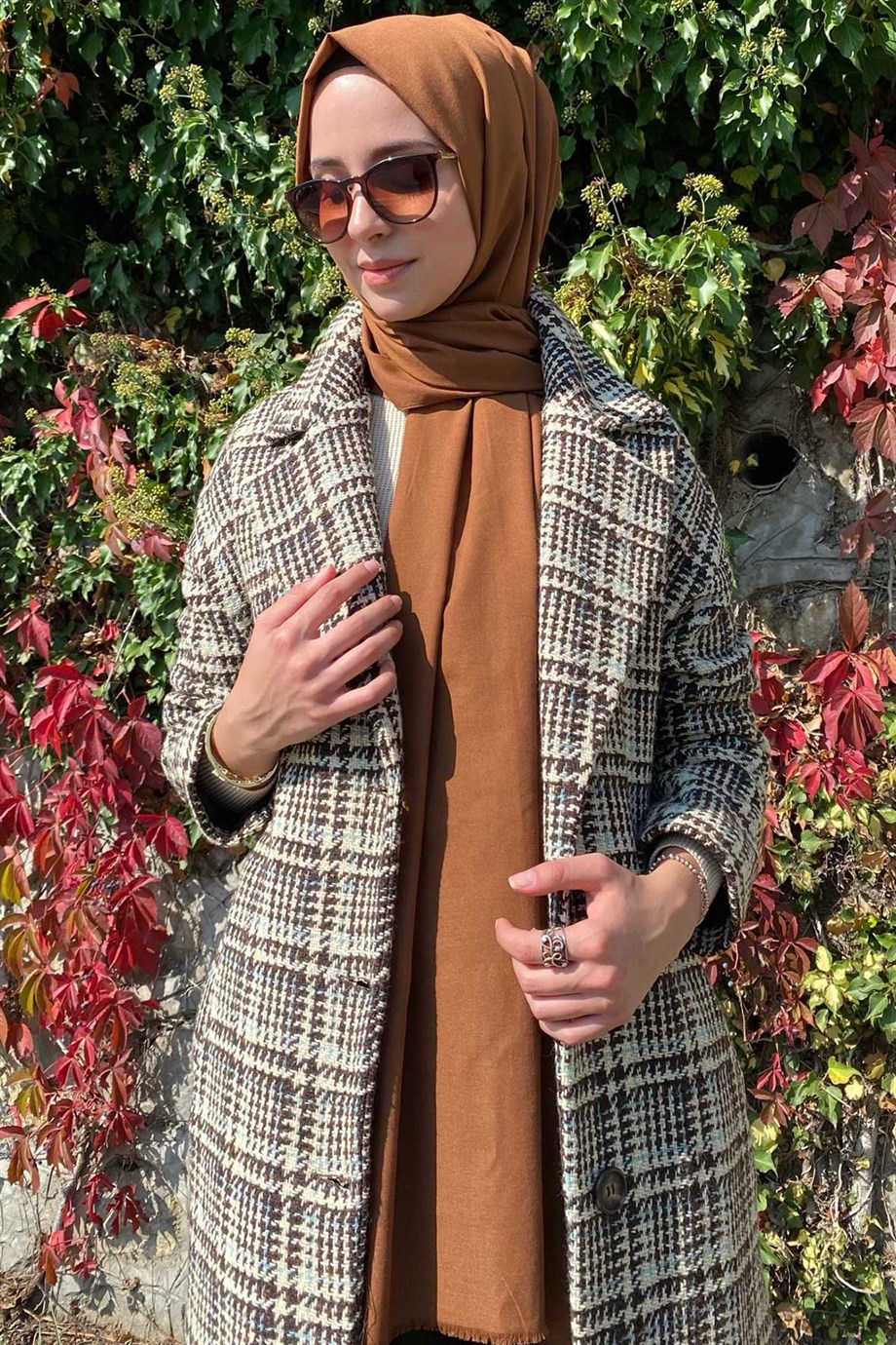 Kahverengi Tüvit Astarlı Kaban | Rabia Şamlı | Tesettür Elbise ve Kadın  Giyim Modası