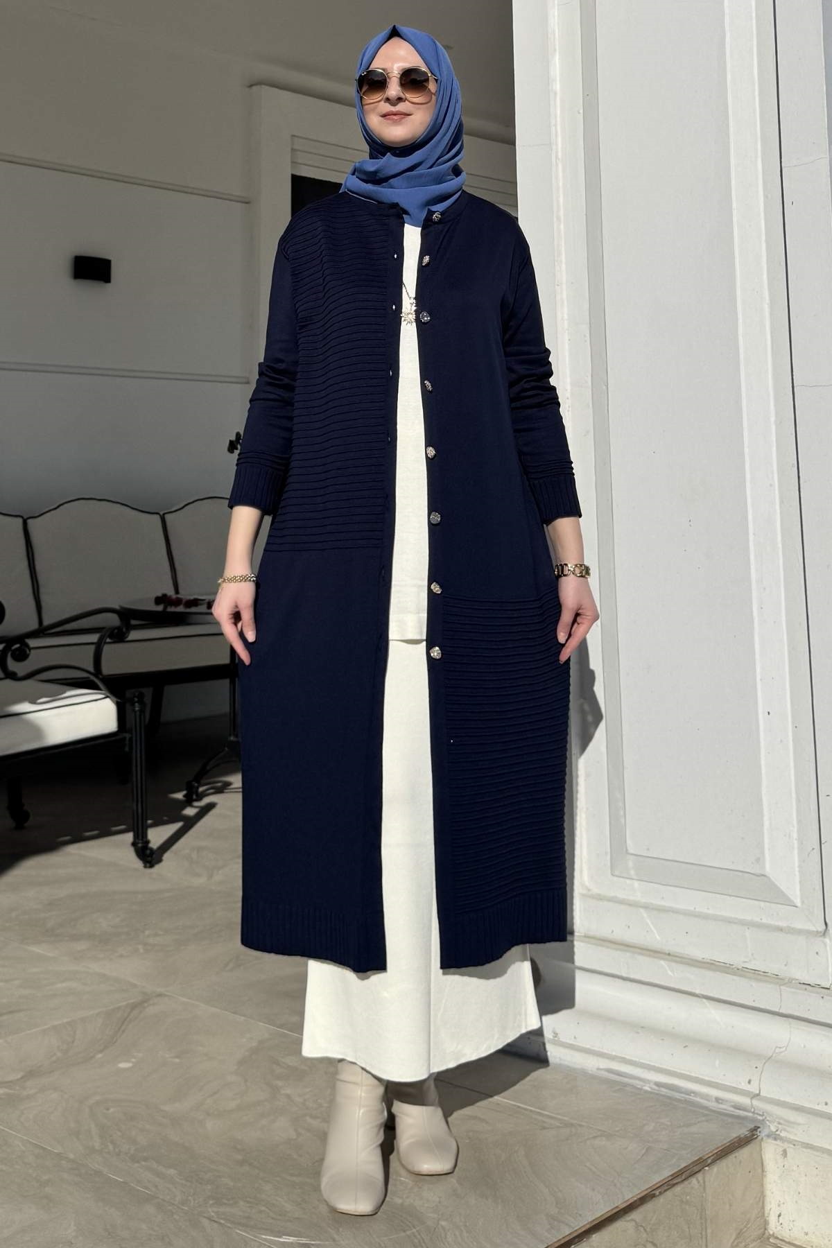 Manolya Siyah Triko Hırka | Rabia Şamlı | Tesettür Giyim, Elbise ve Kadın Giyim Modası