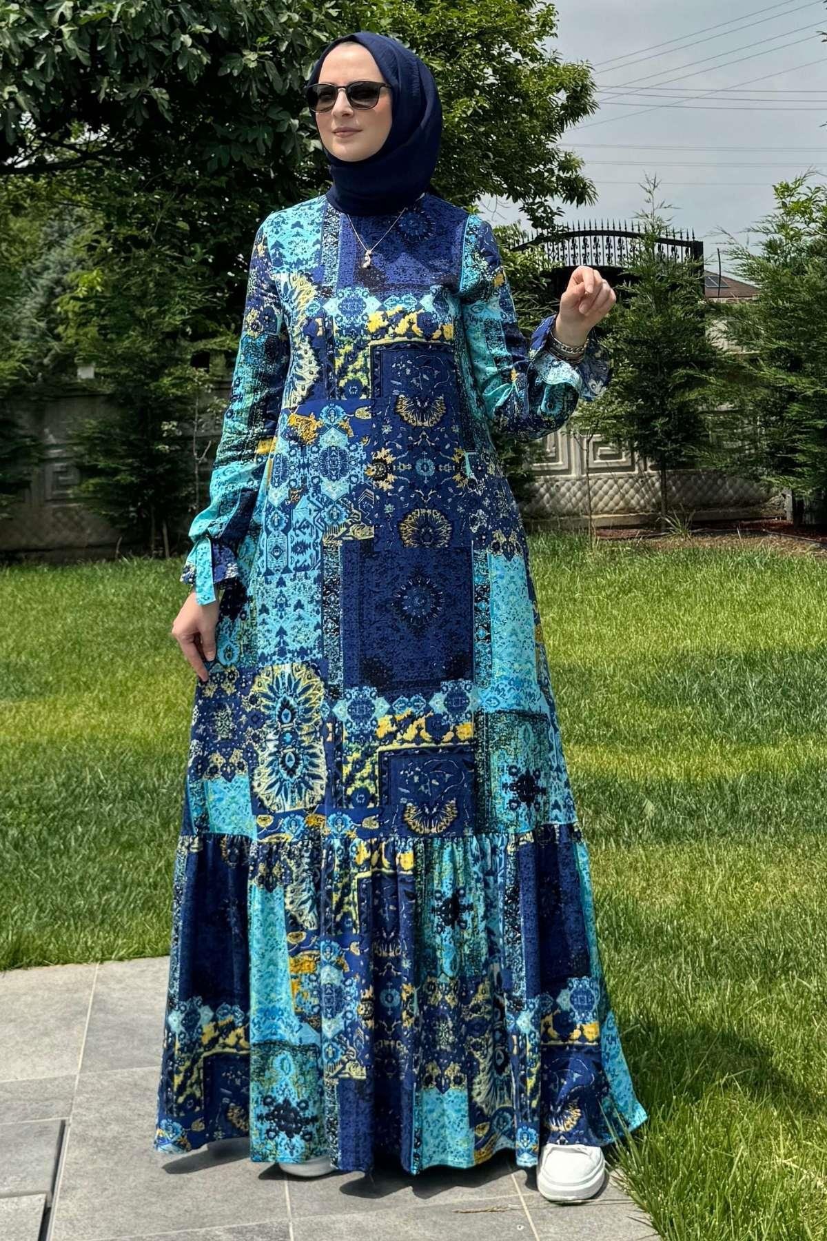 Nehir Elbise Yeşil | Rabia Şamlı | Tesettür Giyim, Elbise ve Kadın Giyim Modası