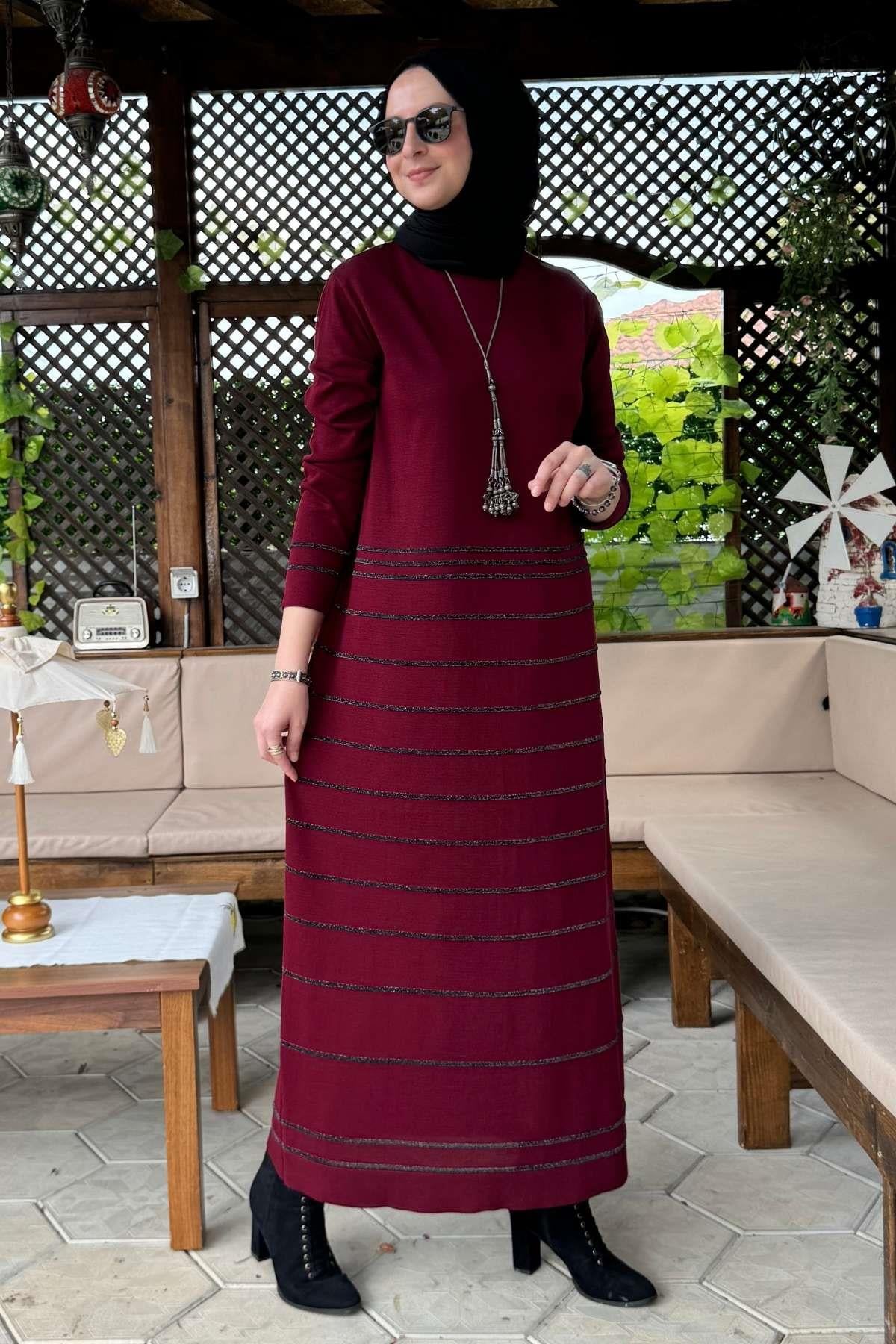Rüya Kırmızı Triko Elbise - Rabia Şamlı