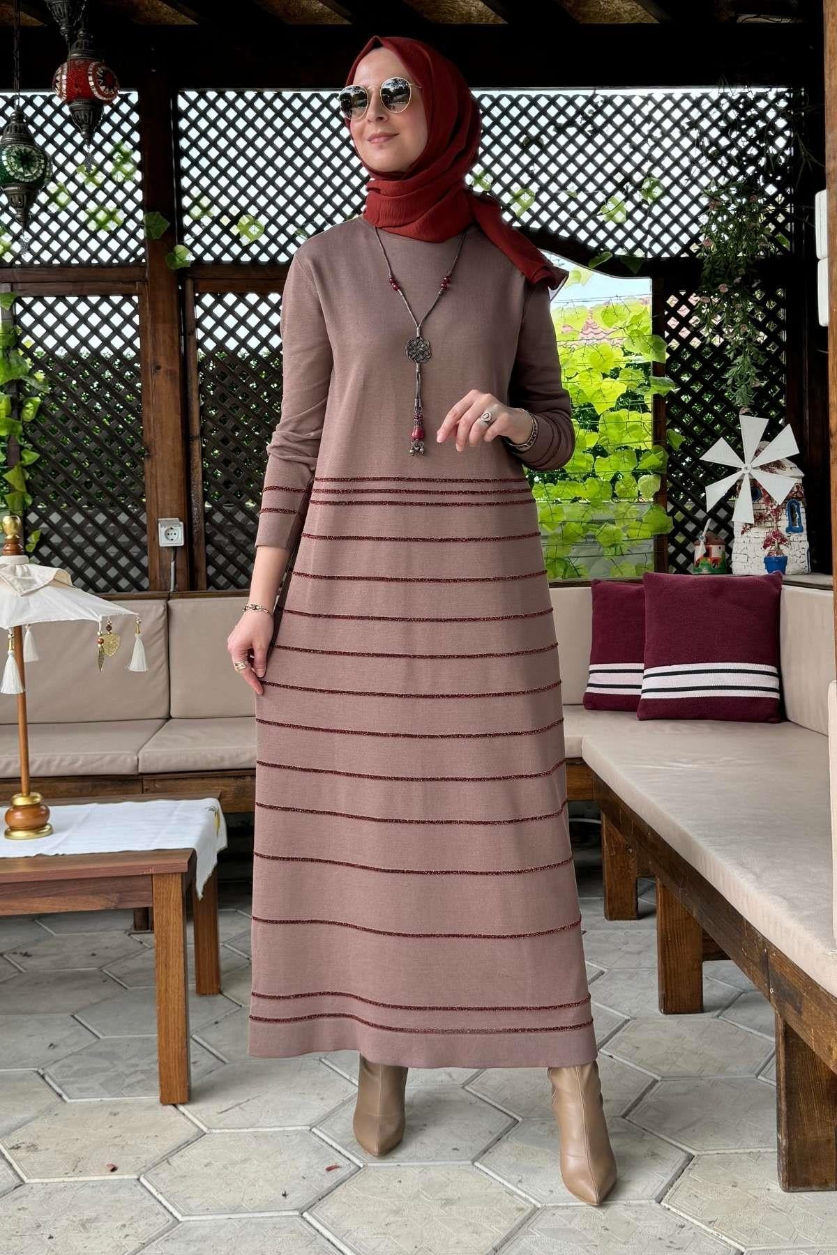 Rüya Kırmızı Triko Elbise - Rabia Şamlı