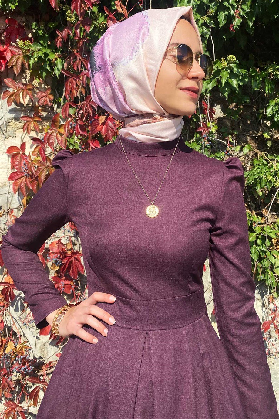 Rose Elbise Mürdüm - Rabia Şamlı | Tesettür Giyim, Elbise ve Kadın Giyim  Modası