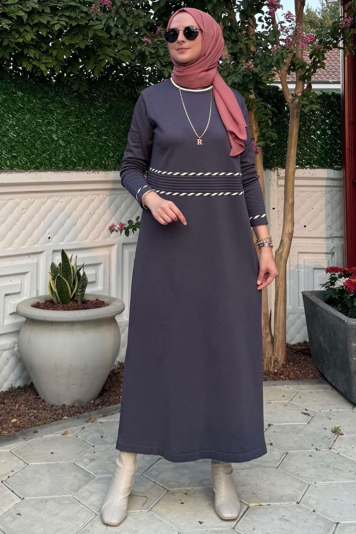 Armağan Camel Triko Elbise | Rabia Şamlı | Tesettür Giyim, Elbise ve Kadın Giyim Modası