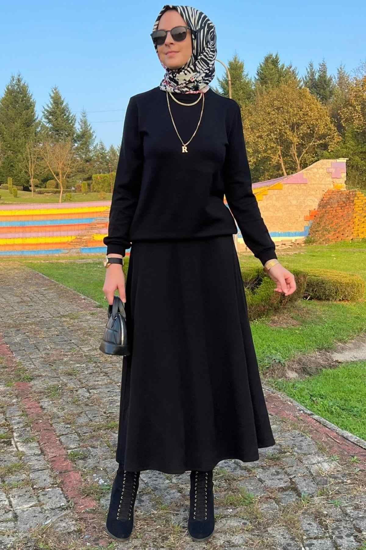 Serra Etekli Triko Takım Siyah