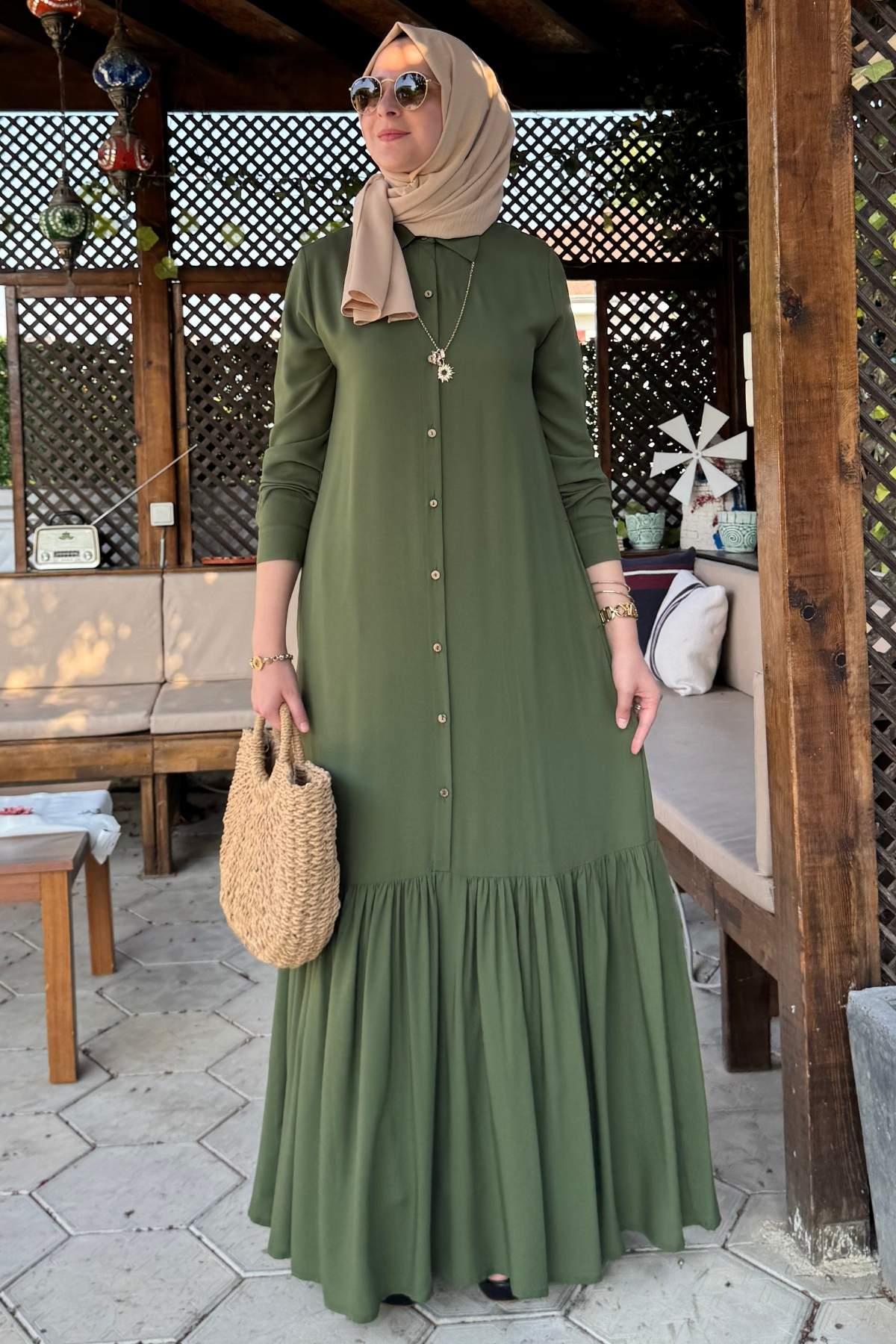 Süreyya Gömlek Elbise Bordo | Rabia Şamlı | Tesettür Giyim, Elbise ve Kadın Giyim Modası