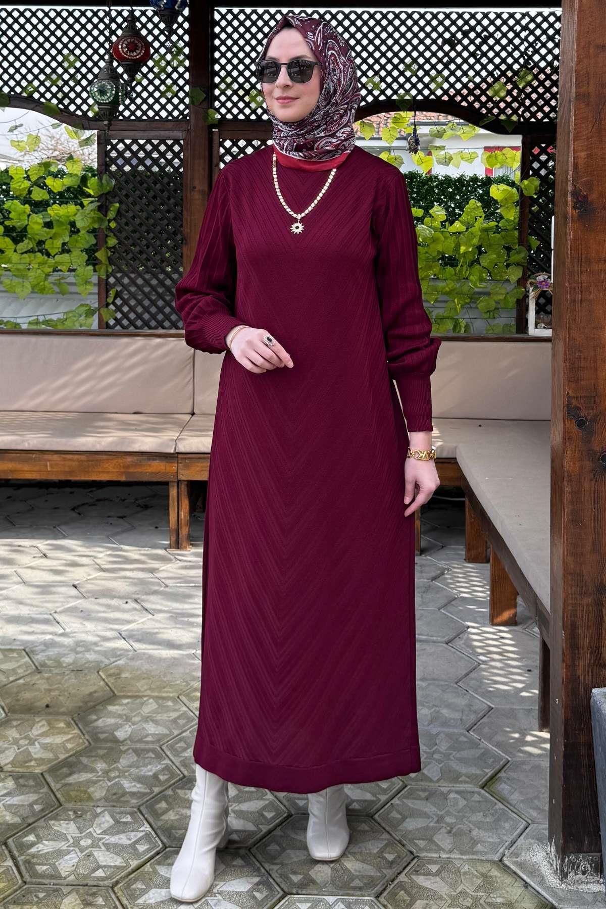 Ecem Triko Elbise Haki | Rabia Şamlı | Tesettür Giyim, Elbise ve Kadın Giyim Modası