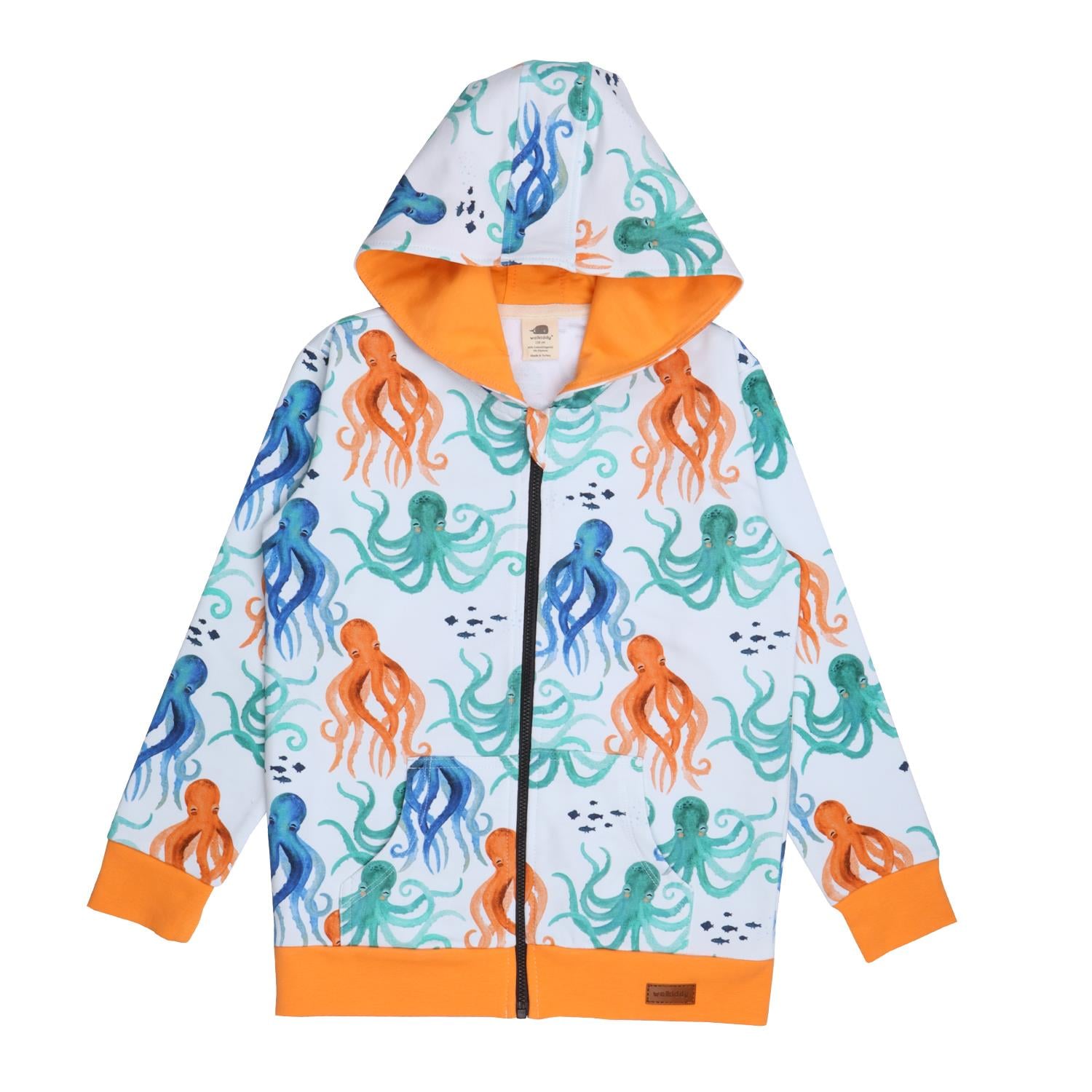 WalkiddyCeketAhtopot Desenli Organik Bebek Sweat Ceket