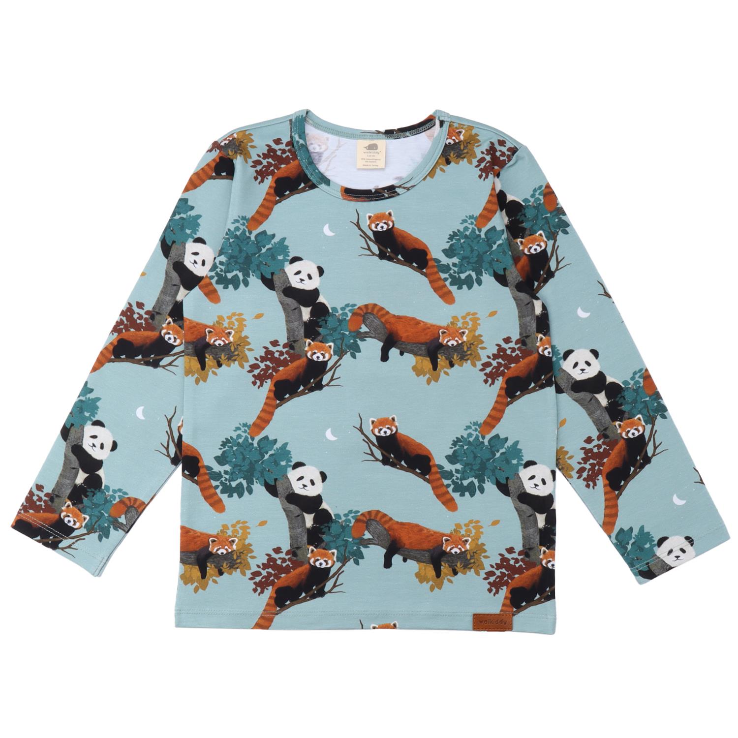 WalkiddyT-ShirtPanda Desenli Organik Bebek Uzun Kollu Tişört