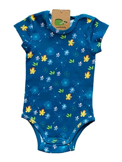 WalkiddyBodyÇiçek Desenli Organik İnterlok Body
