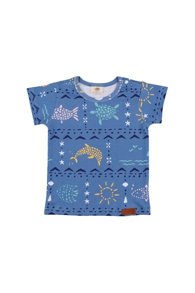 WalkiddyT-ShirtMozaik Desenli Organik Tshirt