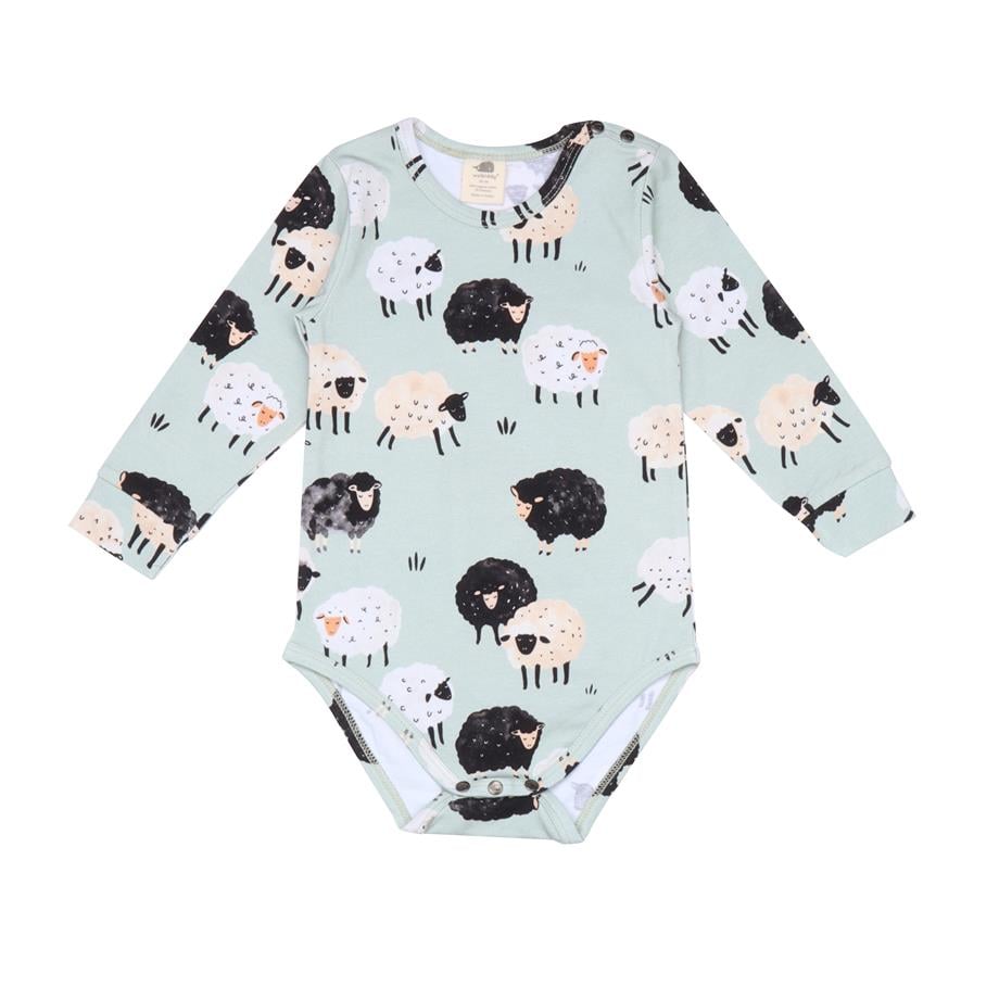WalkiddyBodyKuzu Desenli Organik Bebek Body