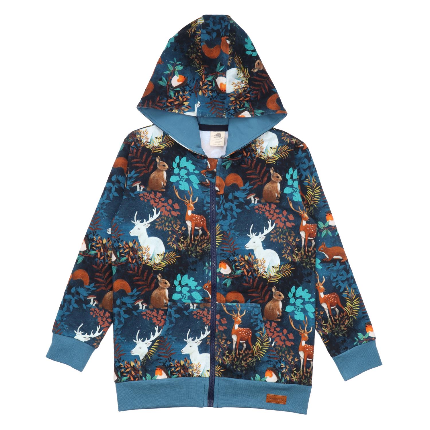 WalkiddyCeketGizli Orman Desenli Organik Bebek Sweat Ceket