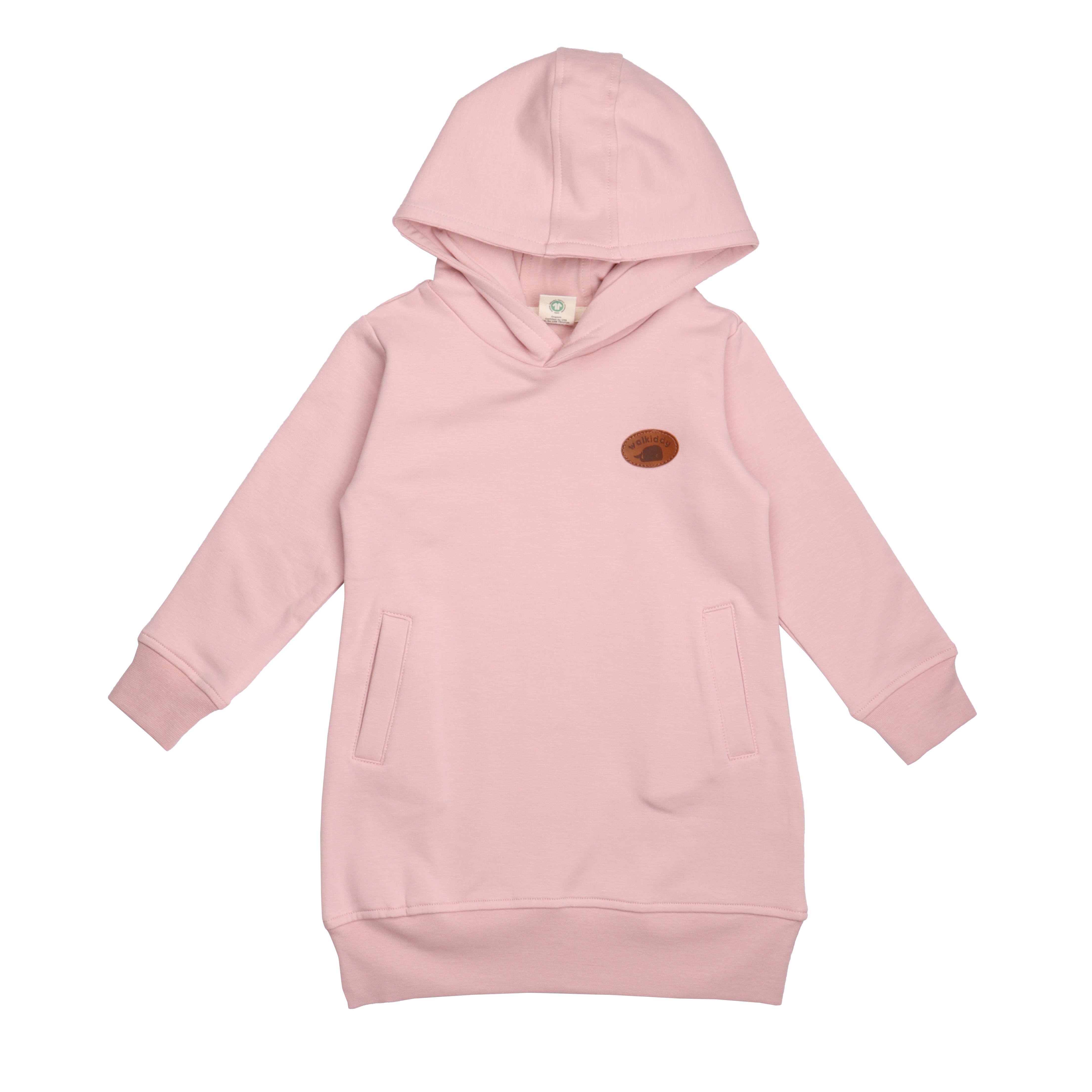 WalkiddyElbisePembe Organik Çocuk Sweat Elbise
