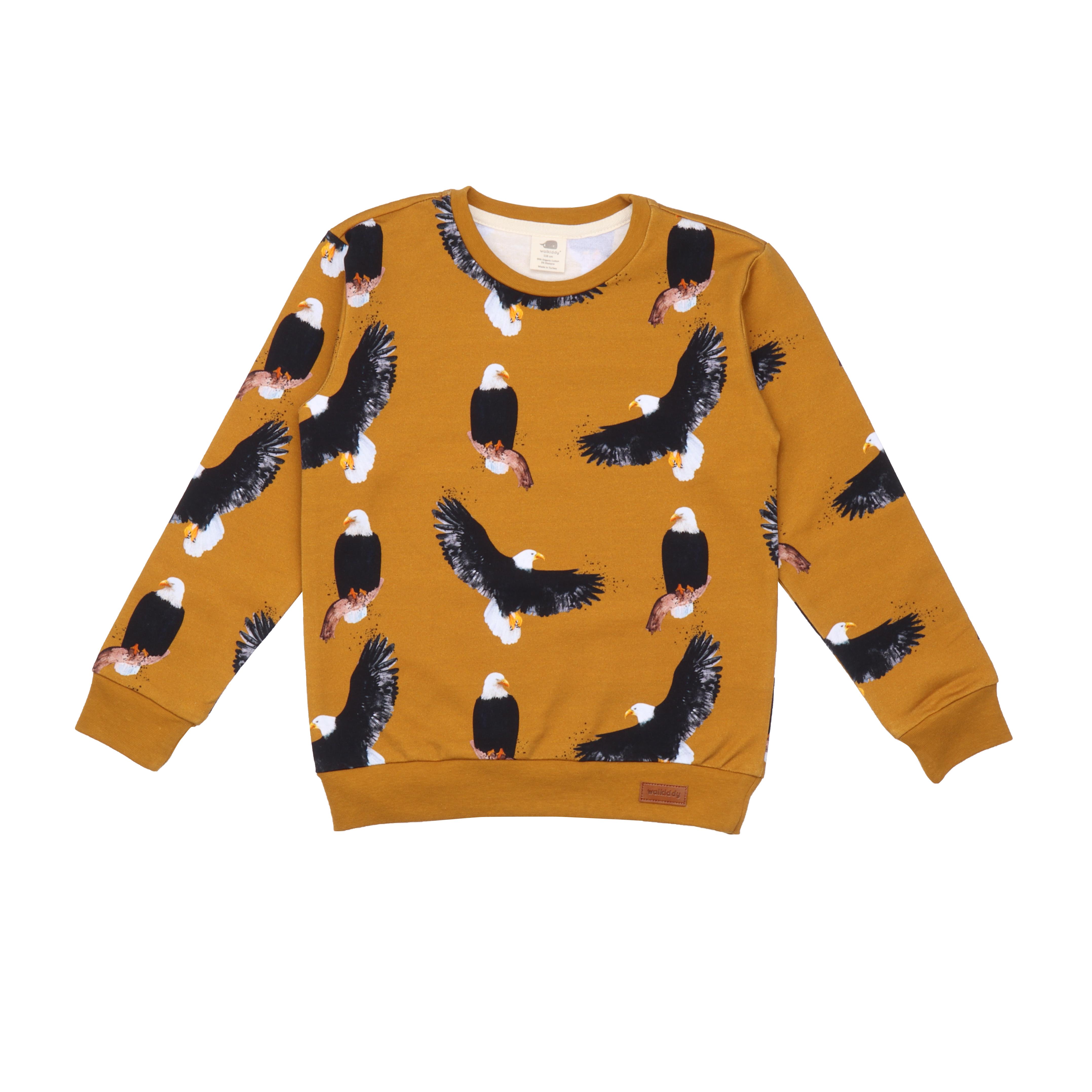 WalkiddySweatshirtKartal Desenli Organik Bebek Sweatshirt