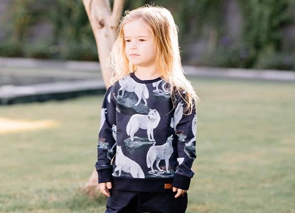 WalkiddySweatshirtKurt Desenli Organik Çocuk Sweatshirt