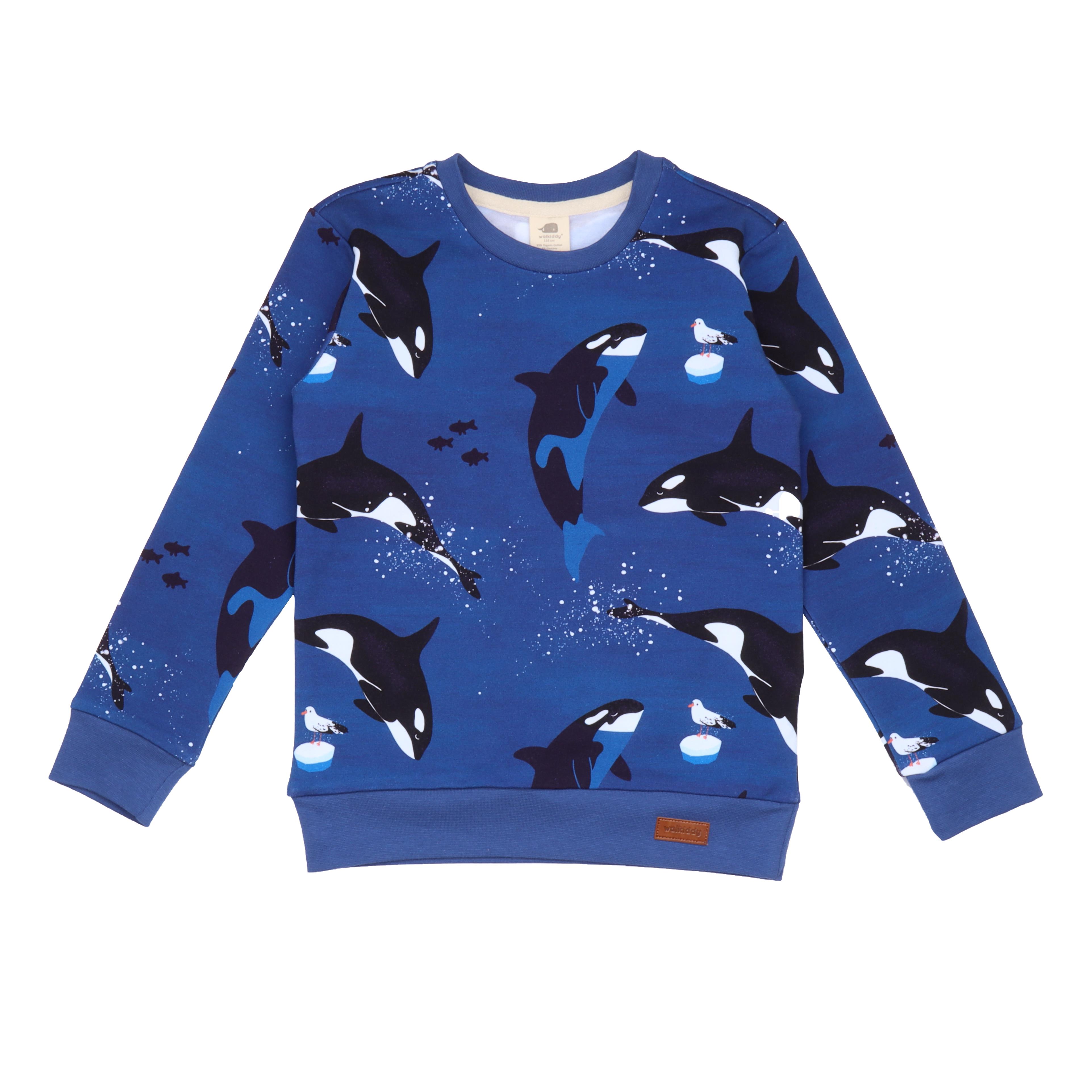WalkiddySweatshirtOrka Desenli Organik Bebek Sweatshirt