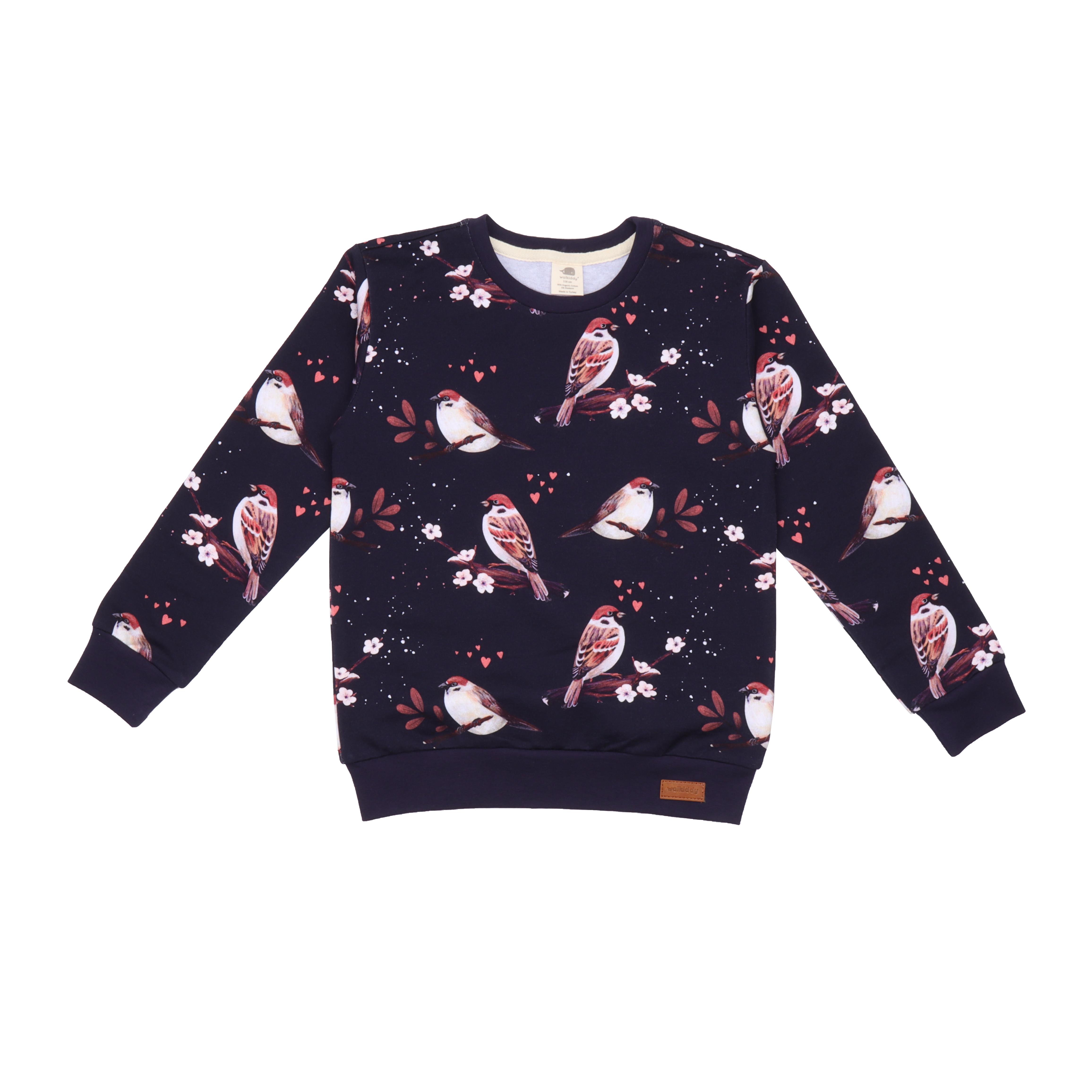 WalkiddySweatshirtSerçe Desenli Organik Bebek Sweatshirt