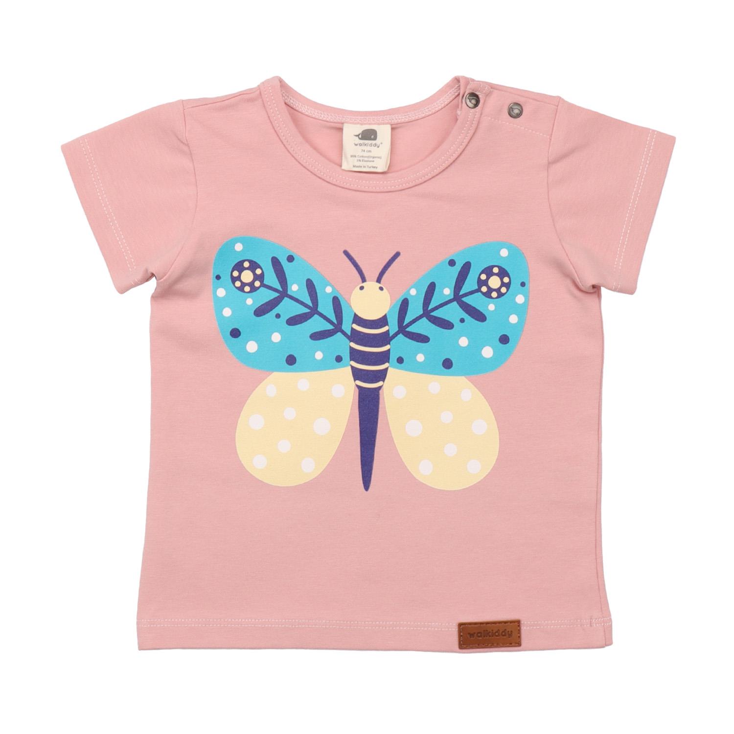 WalkiddyT-ShirtKelebek Baskılı Organik Bebek Tişört