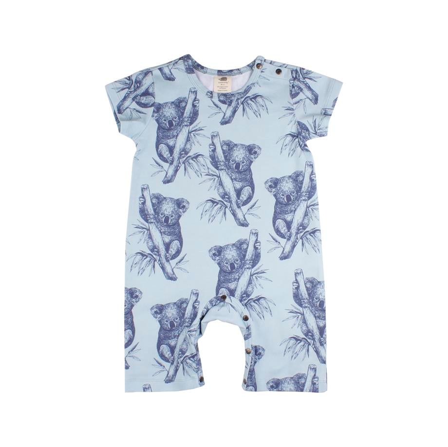 WalkiddyTulumKoala Desenli Organik Bebek Yazlık Tulum